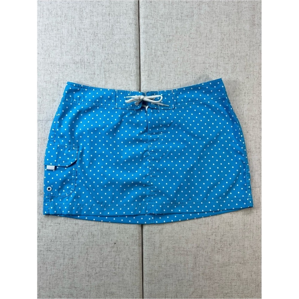 Tommy Hilfiger Swim Skirt Blue Polka Dot Y2K Board Surf Coverup Mini 401433 S